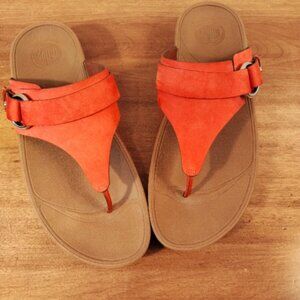 FitFlop Rocket Orange Red Thong Sandals 11M